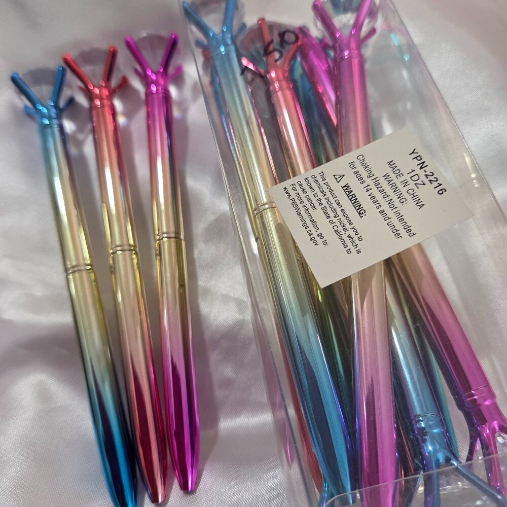 ! SALES! New Lot of 8 Pcs Simulated Diamond Ball park pens